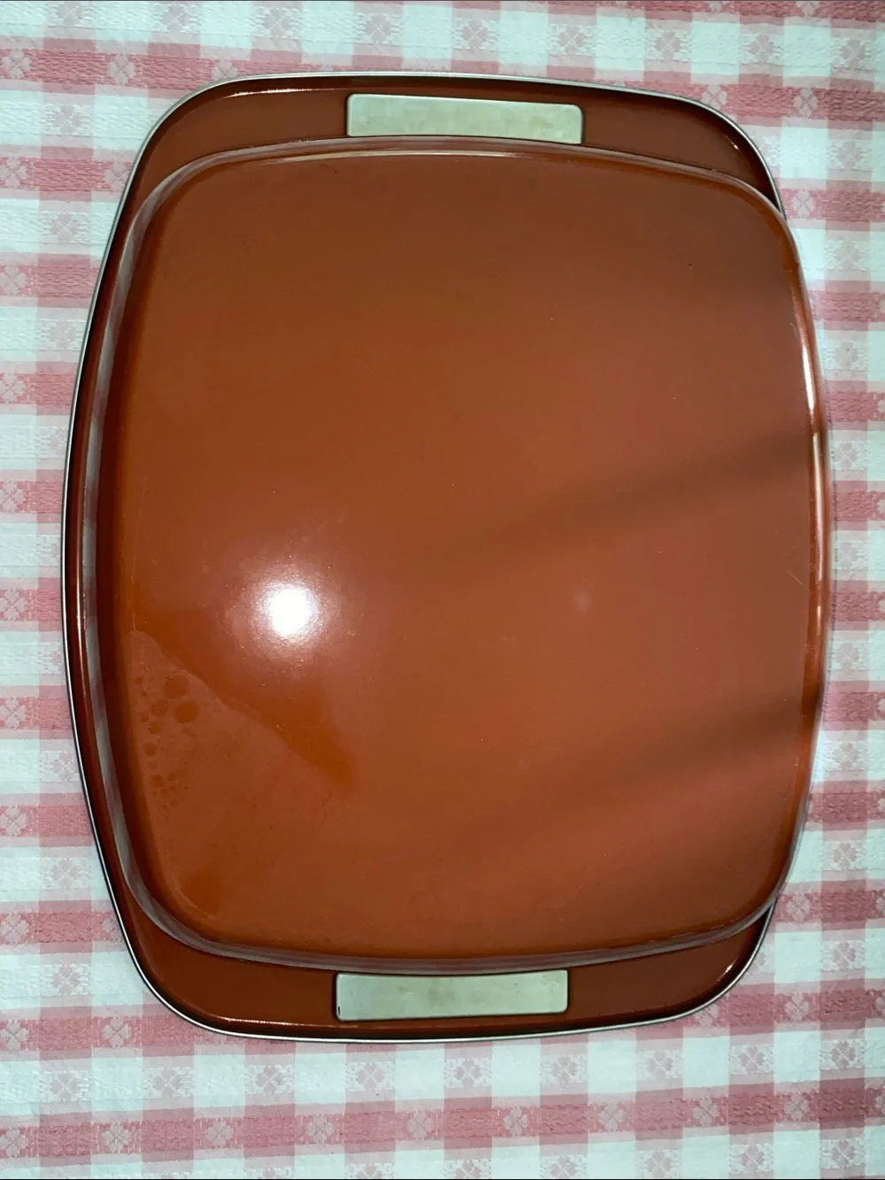 Vintage Kitchen Aid White Terra Cotta Porcelain Enameled Baking Roasting Pan